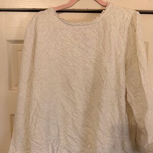 LOFT Plus Ivory Lace Detail Top 20/22